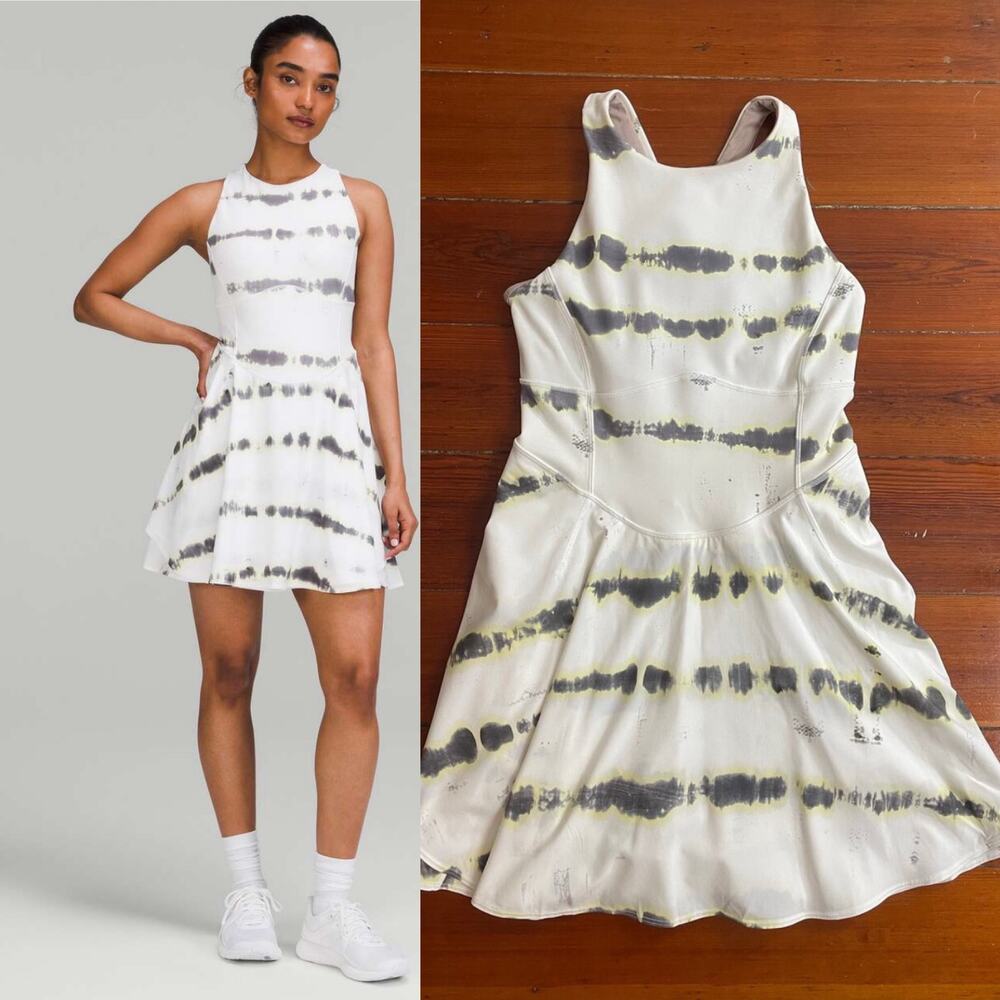 ✨Lululemon Court Crush Racerback Fit Flare Everlux Tie Dye Tennis Dress Sz 6